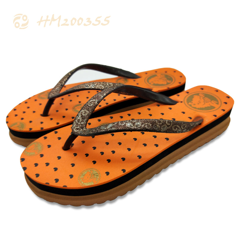 Wedge Flip Flops Platform Sandals Orange BLING EVA