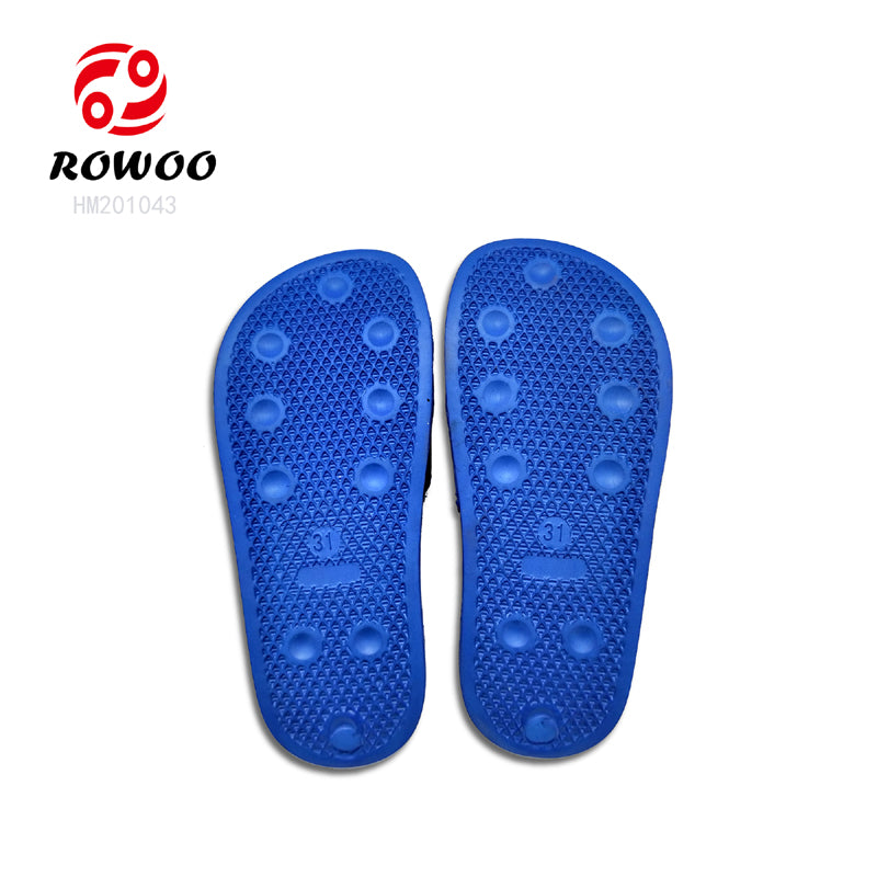 kids slide sandals blue children EVA slippers summer magic tape adjustable kids slide sandals glitter blue