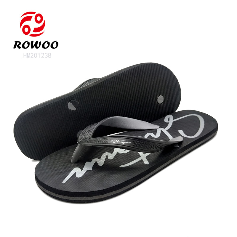 Printing Men Flipflops Rubber Sole Anti-slip Slippers Shower Sandals Indoor-outdoor Sandals