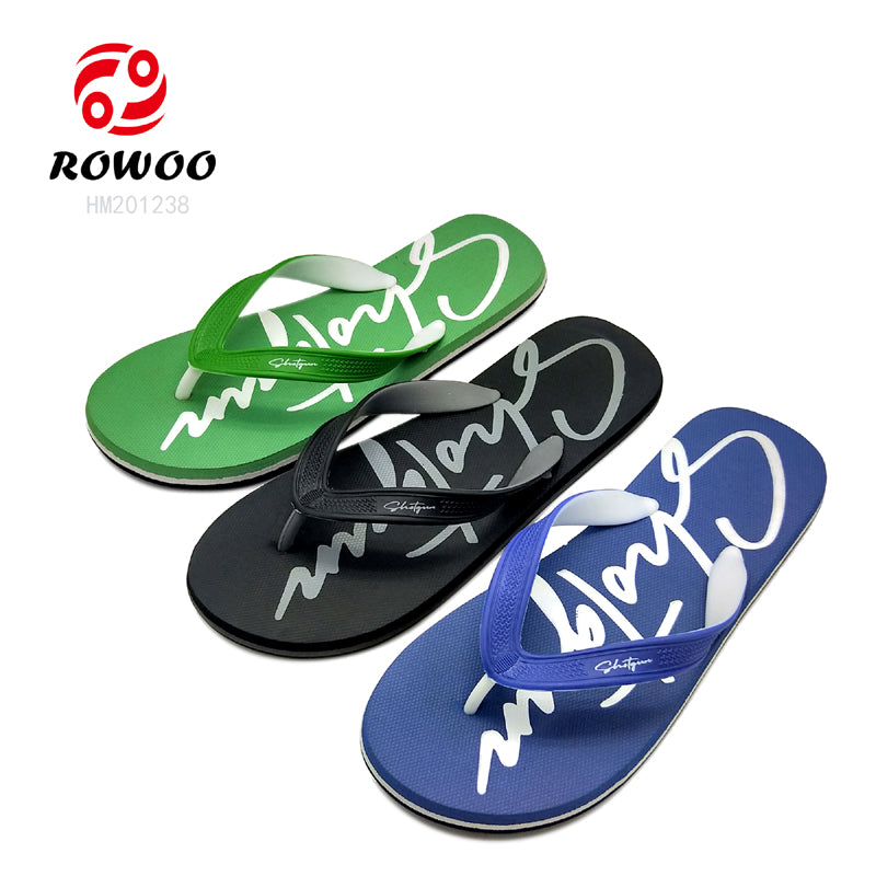 Printing Men Flipflops Rubber Sole Anti-slip Slippers Shower Sandals Indoor-outdoor Sandals