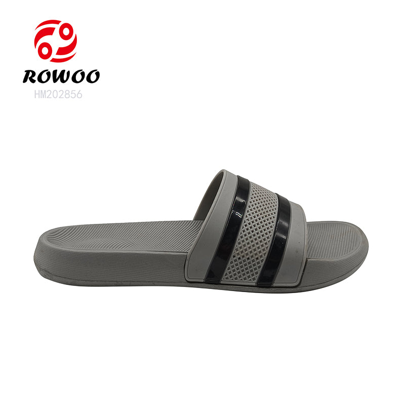 Wholesale breathable custom logo black grey slides sandal unisex