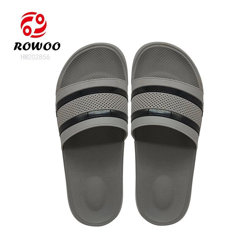 Wholesale breathable custom logo black grey slides sandal unisex