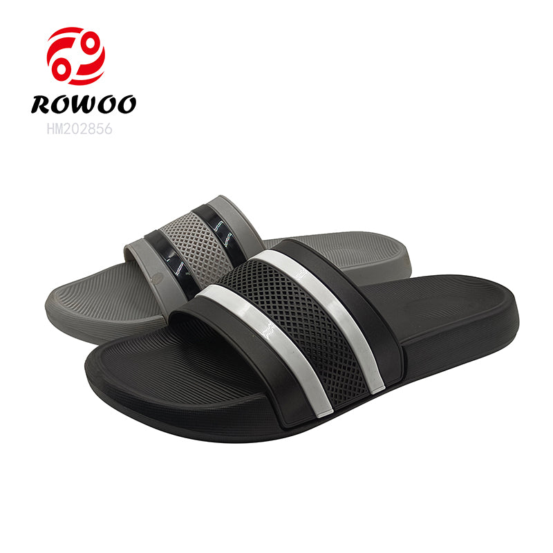 Wholesale breathable custom logo black grey slides sandal unisex