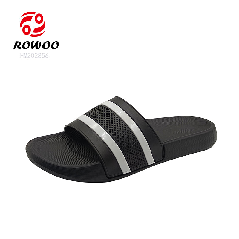 Wholesale breathable custom logo black grey slides sandal unisex
