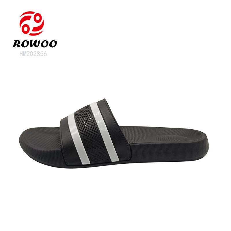 Wholesale breathable custom logo black grey slides sandal unisex