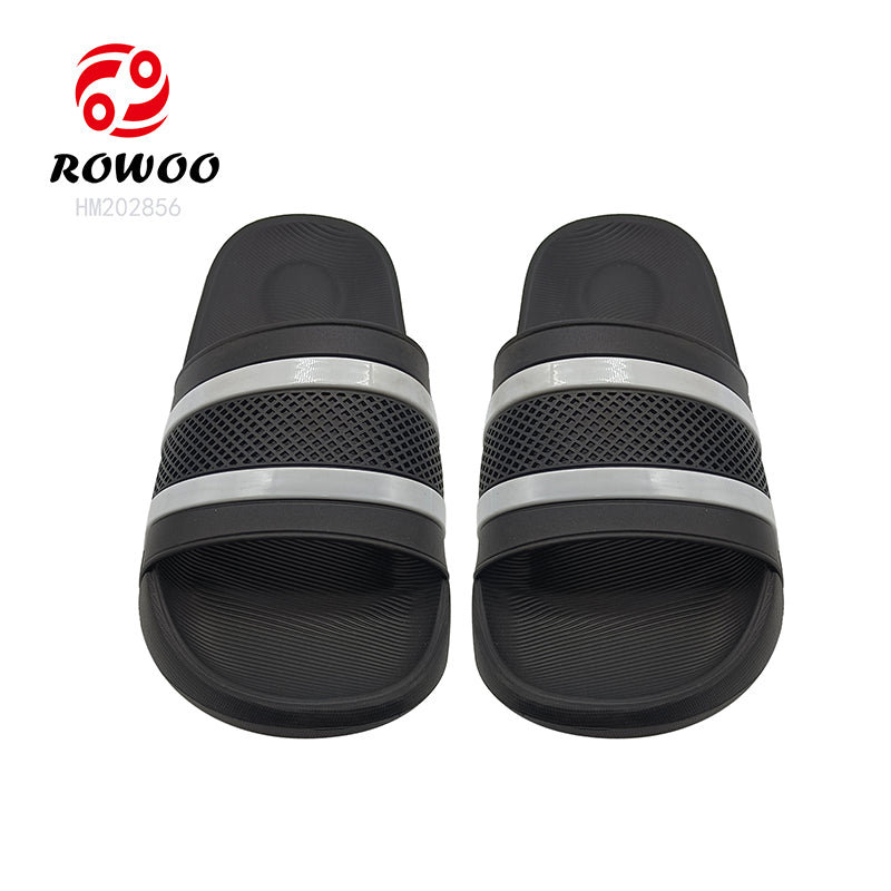 Wholesale breathable custom logo black grey slides sandal unisex