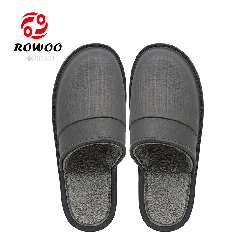 Unisex Fur Clogs Indoor Mules Winter Warm House Men Slippers