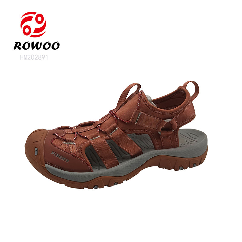 Custom Mens Sports Fashion Open Toe Non-Slip Casual Outdoor Hiking Running Beach Leather Sandals For Boys