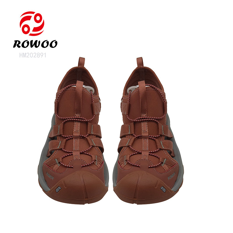 Custom Mens Sports Fashion Open Toe Non-Slip Casual Outdoor Hiking Running Beach Leather Sandals For Boys