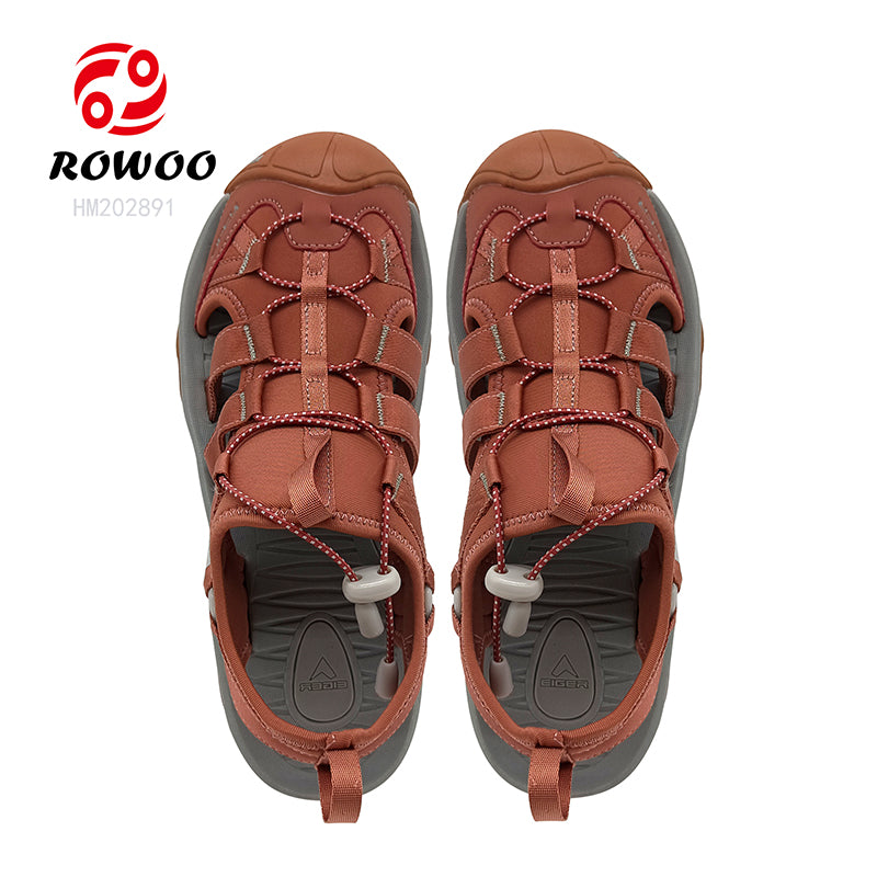 Custom Mens Sports Fashion Open Toe Non-Slip Casual Outdoor Hiking Running Beach Leather Sandals For Boys