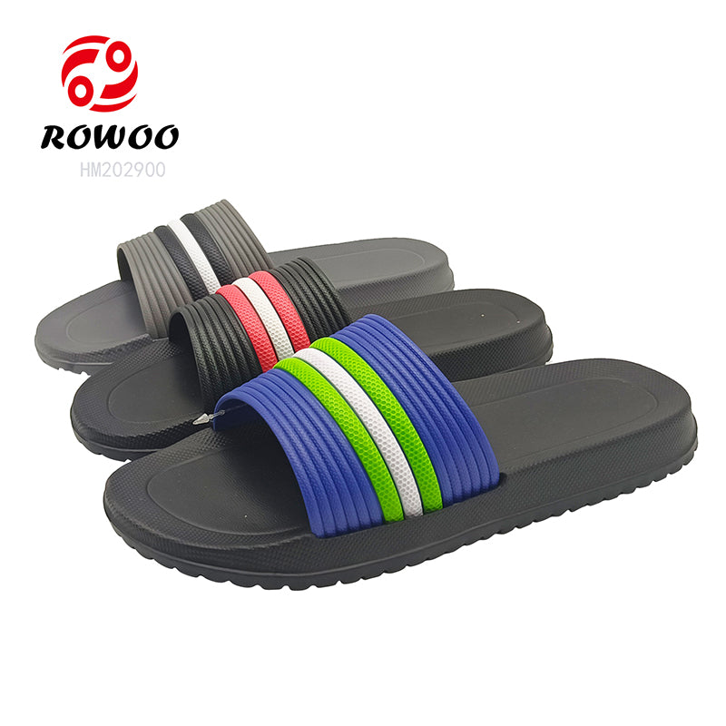 Wholesale Non-Slide Male Slippers Beach Flat Shoes Slides
