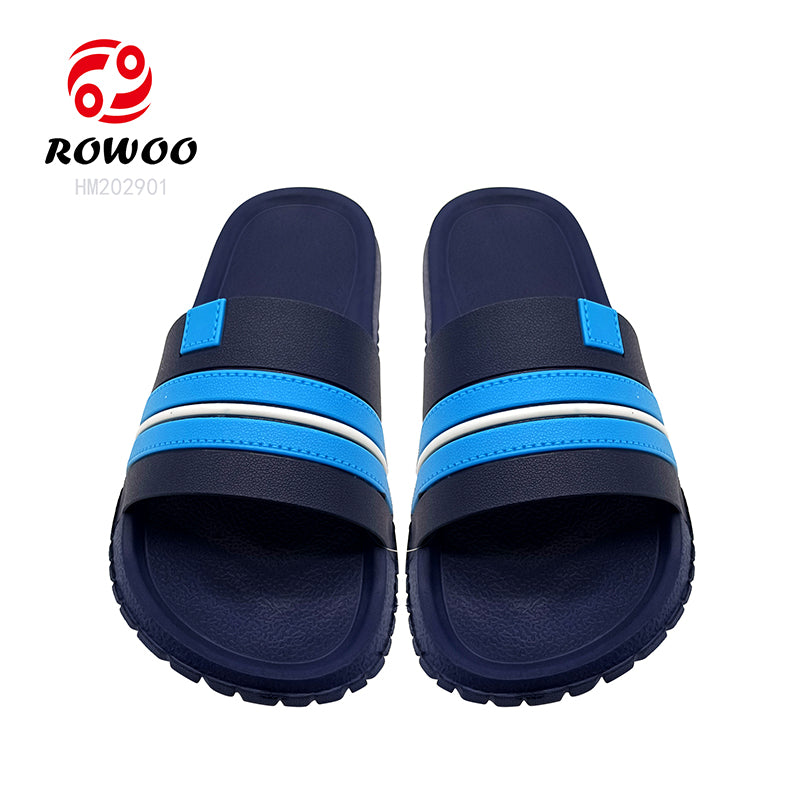 Wholesale Customizable Mens EVA Slippers Pool Slides Black