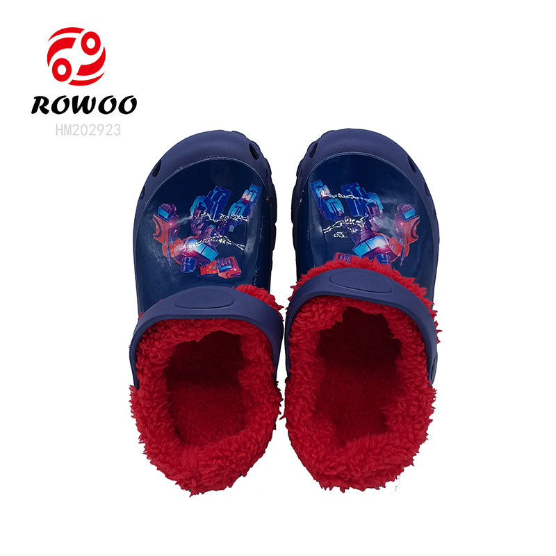 Wholesale Custom Slide Sandals Home Warm Shoes Kids Waterproof Lightweight EVA Fur Clogs