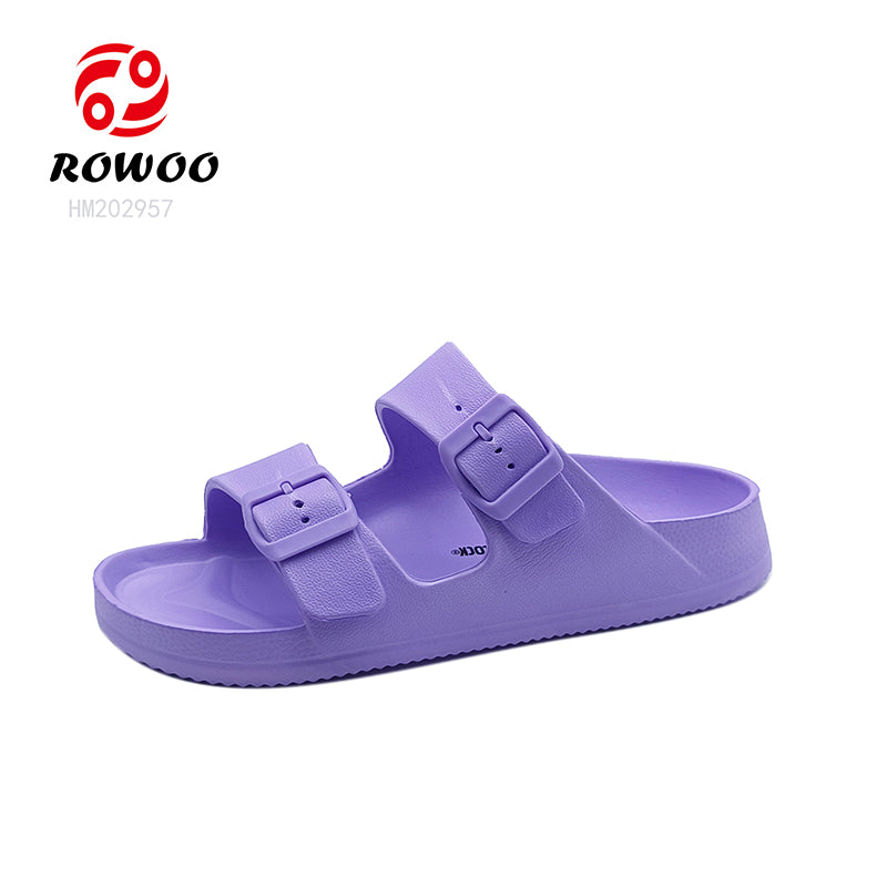2024 new flat slide sandals lady shoes 2 two straps