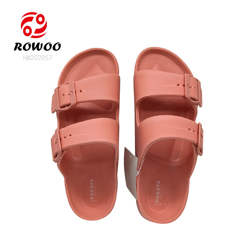 Custom Multi-Color Women's EVA Sandals Buckle Flat Barefoot Sandals