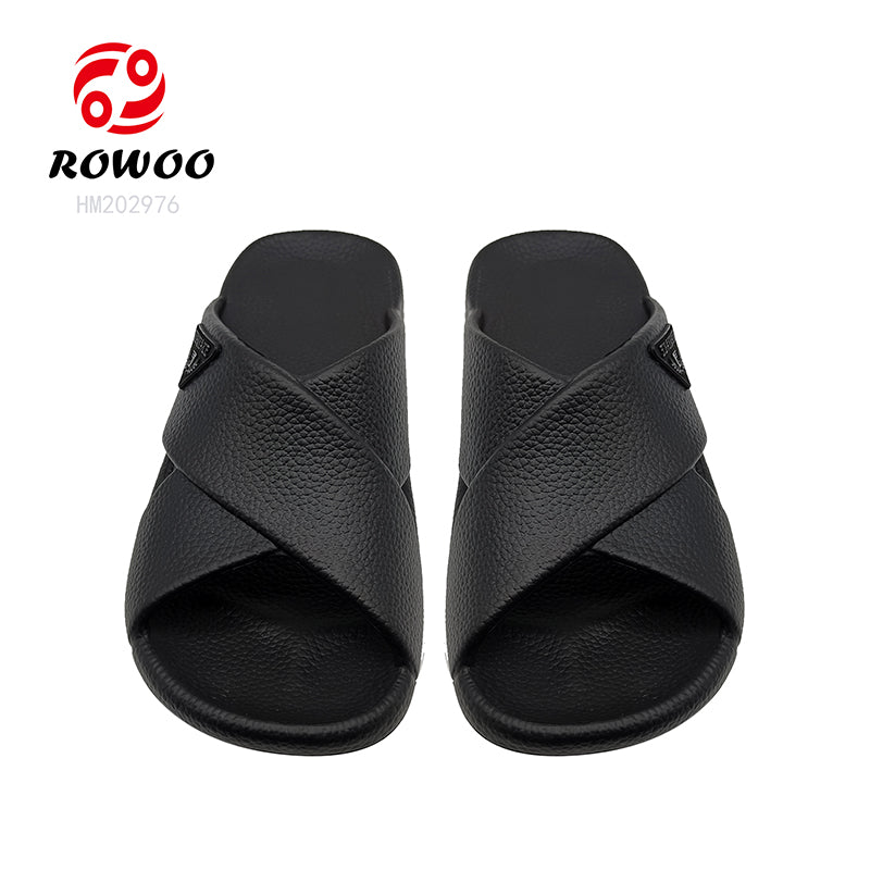 Cross Slides Sandals EVA Sole Black Slipper Shoes Hot Sale Shower Sandals