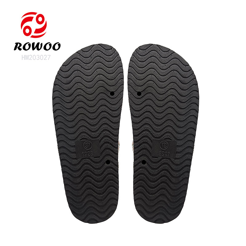 Wholesale New Summer Shoes Colorful Diamond Decoration Buckle Strap PVC Sole Cork Women Flat Sandals