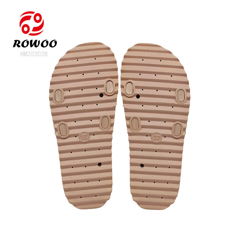 Custom platform slippers women's slide sandals Metal decoration thick bottom