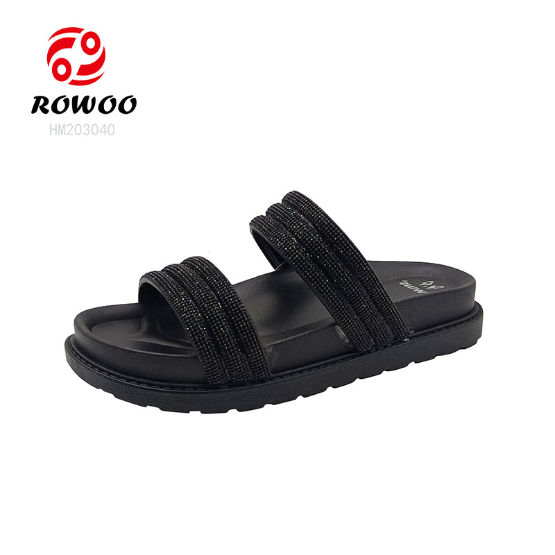 Customizable Logo Ladies' Fashion Sandals Thick Bottom Sole Flat Platform Summer Sandals with round Breathable Design