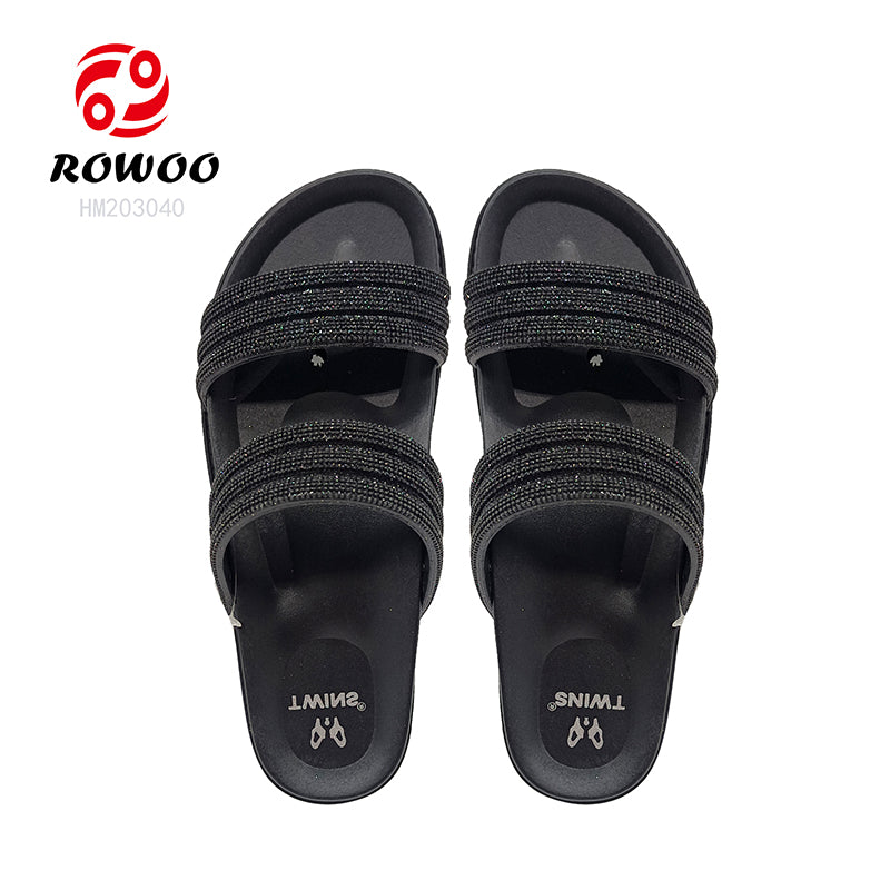 Customizable Logo Ladies' Fashion Sandals Thick Bottom Sole Flat Platform Summer Sandals with round Breathable Design