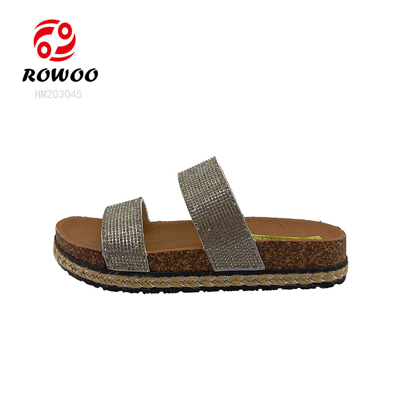 Wholesale Custom Women's PVC Rhinestone Slippers