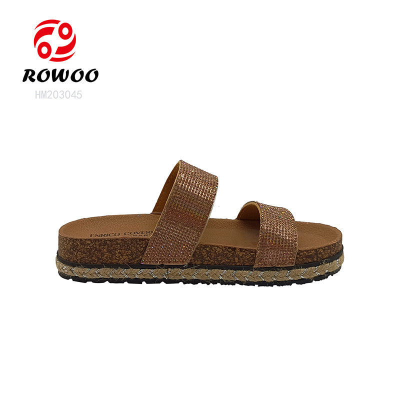 Wholesale Custom Women's PVC Rhinestone Slippers