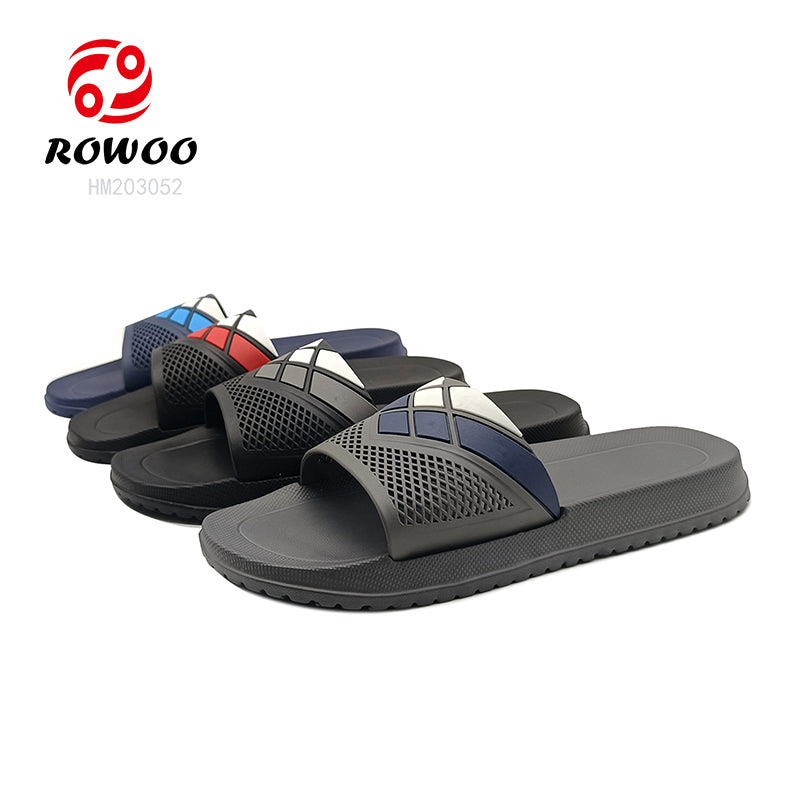 Men's Summer Slide Sandals Open Toe EVA/PU Insole Slippers Outdoor Fashion Slide Sliders with Trendy Style