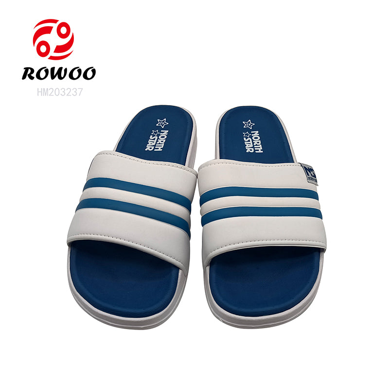 white blue slides Men's EVA sandal slippers Summer lightweight