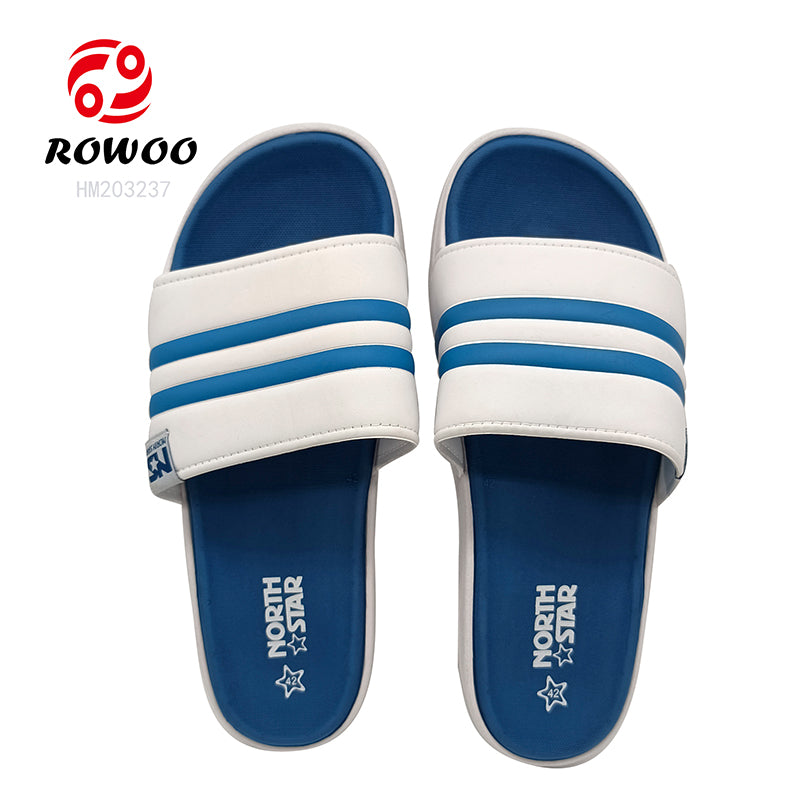 white blue slides Men's EVA sandal slippers Summer lightweight