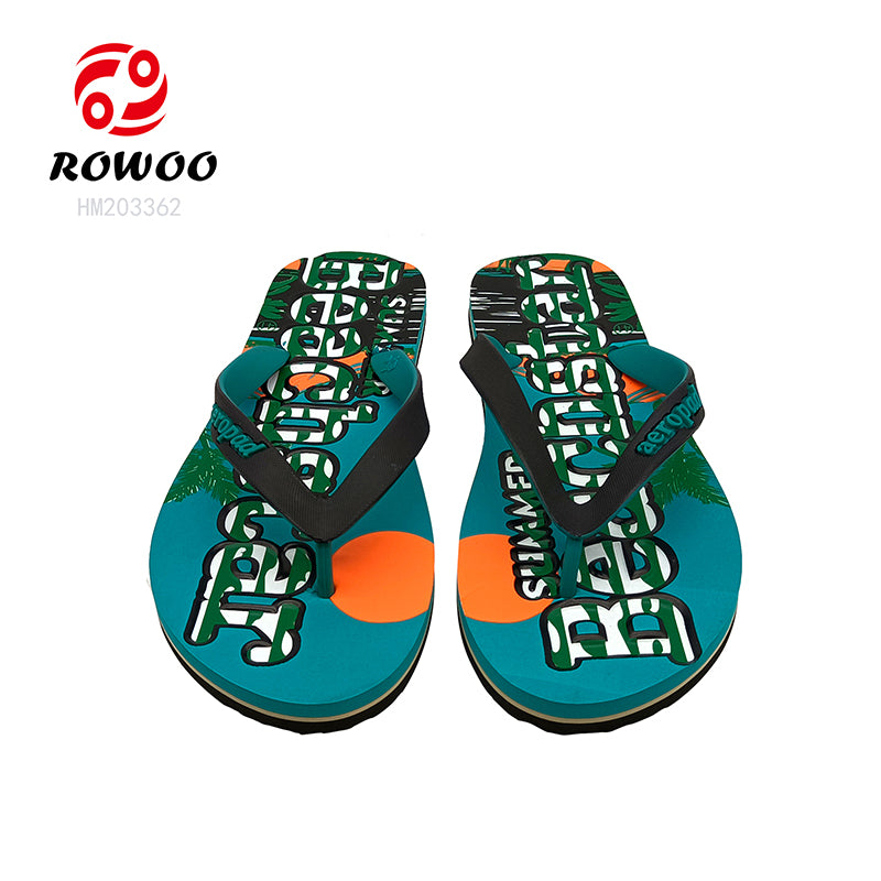 Men EVA Flip-Flops Beach Flip-Flops Coconut Tree Print Sunset Party Slides Slippers Casual Trend Sandals