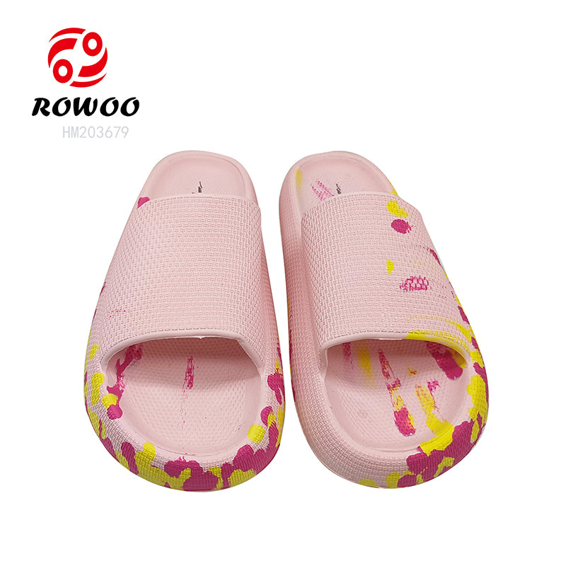 Custom Memory Eva Thick Sole Pillow Slides Slippers Sandals Cloud EVA Foam Bottom Slippers Slides 2024 Painting Shoes