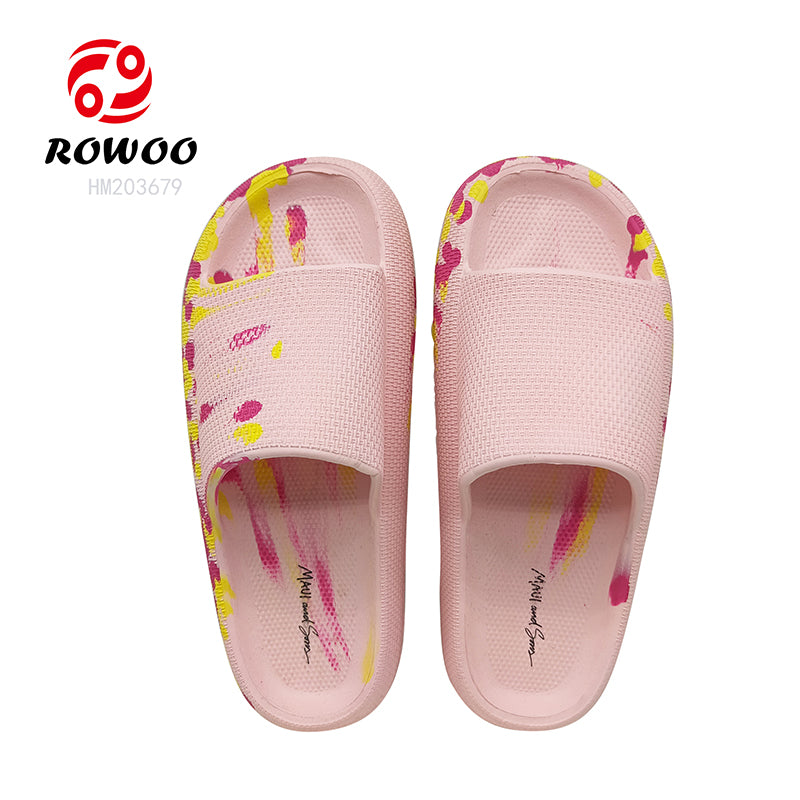 Custom Memory Eva Thick Sole Pillow Slides Slippers Sandals Cloud EVA Foam Bottom Slippers Slides 2024 Painting Shoes