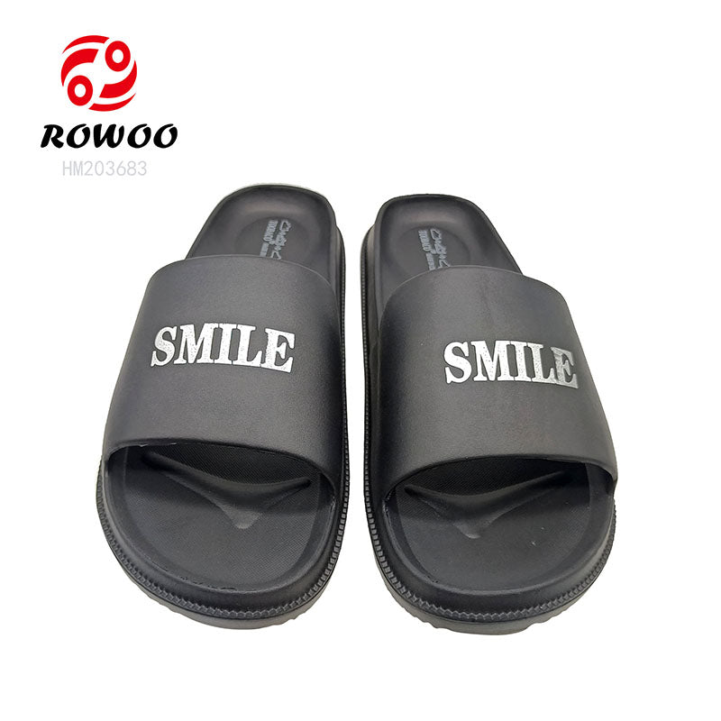 Men EVA Smooth Slippers Custom Logo Fashion Barefoot Personality Style Sandals
