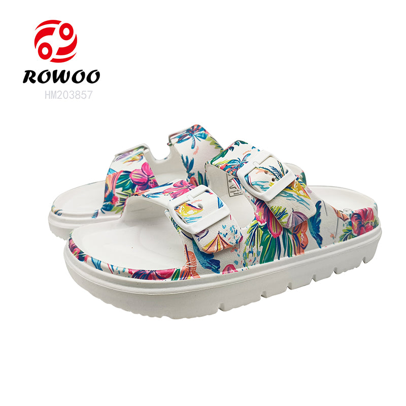 Thick Bottom Printing Ladies Soft EVA Slipper Sandals Breathable Summer Slide Shoes Pool Sandals for Women