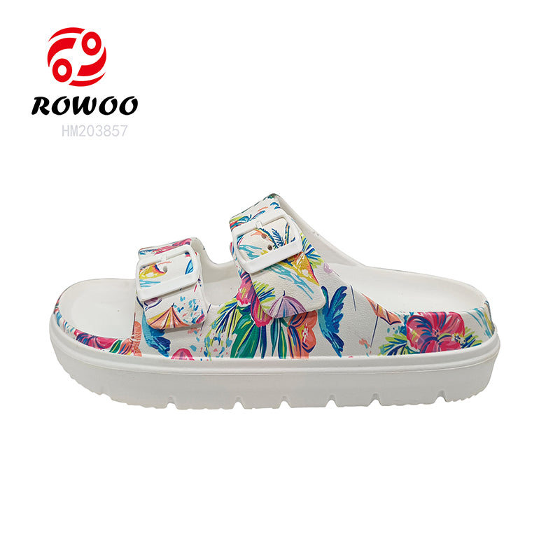 Thick Bottom Printing Ladies Soft EVA Slipper Sandals Breathable Summer Slide Shoes Pool Sandals for Women