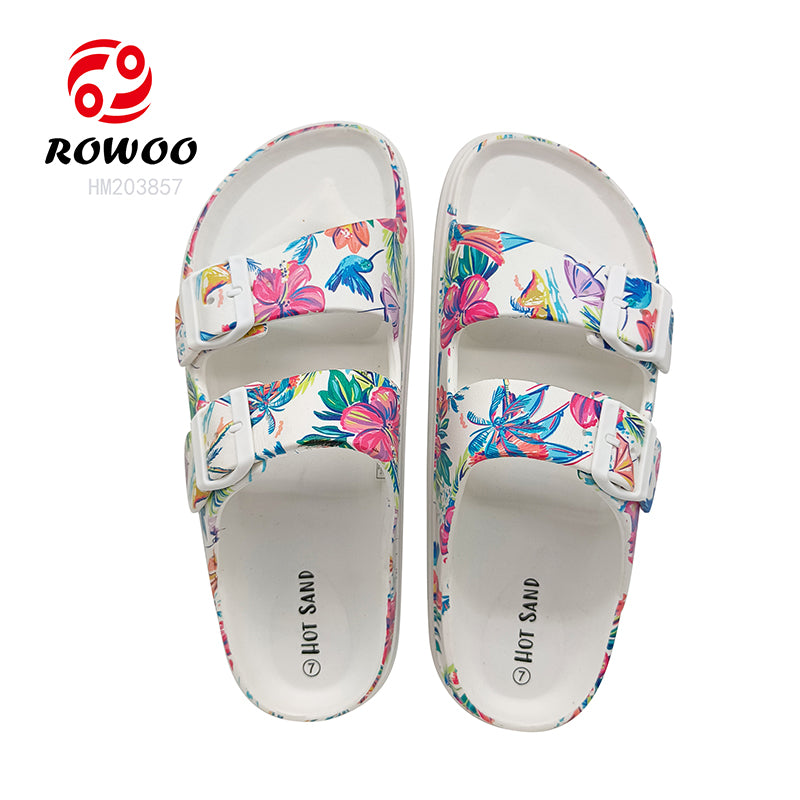 Thick Bottom Printing Ladies Soft EVA Slipper Sandals Breathable Summer Slide Shoes Pool Sandals for Women