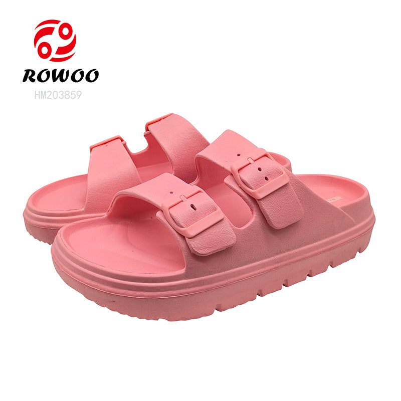 Women's Pink EVA Double Straps Summer Beach Barefoot Sandals