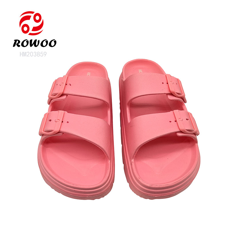 Women's Pink EVA Double Straps Summer Beach Barefoot Sandals