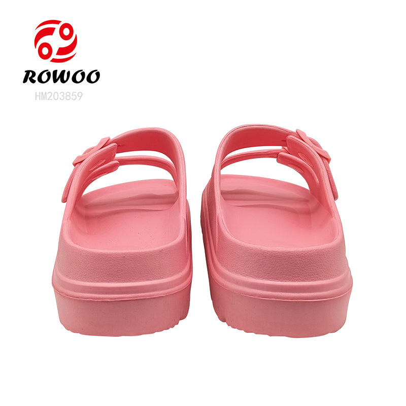 Women's Pink EVA Double Straps Summer Beach Barefoot Sandals