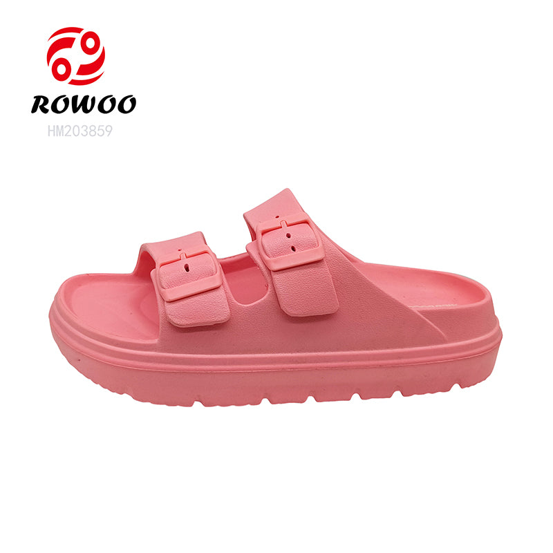 Women's Pink EVA Double Straps Summer Beach Barefoot Sandals