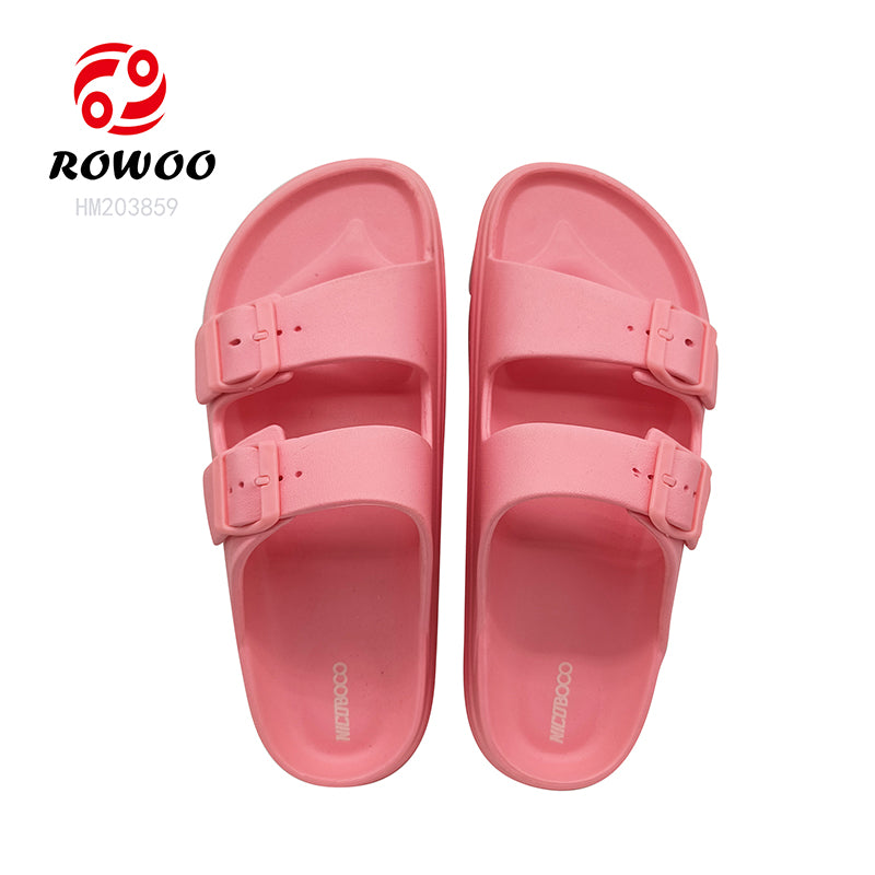 Women's Pink EVA Double Straps Summer Beach Barefoot Sandals