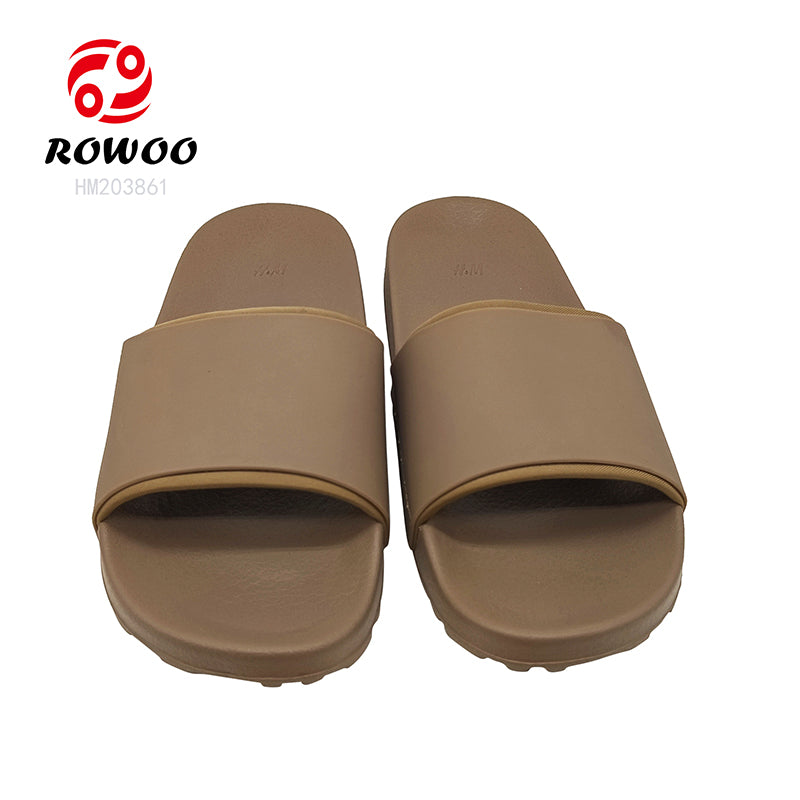 Women Brown Pu Casual Summer Indoor Non-slip Slippers