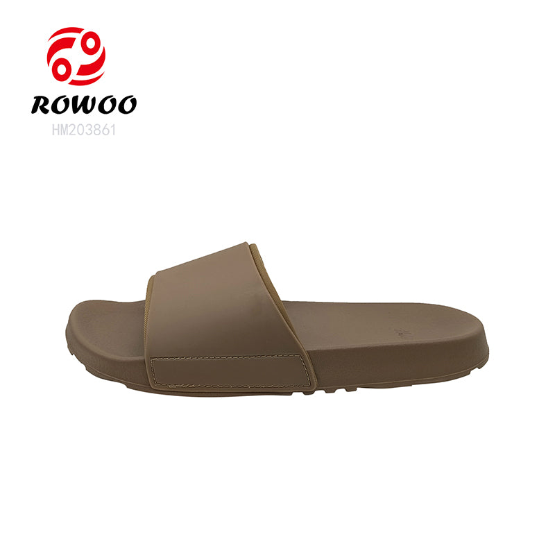 Women Brown Pu Casual Summer Indoor Non-slip Slippers