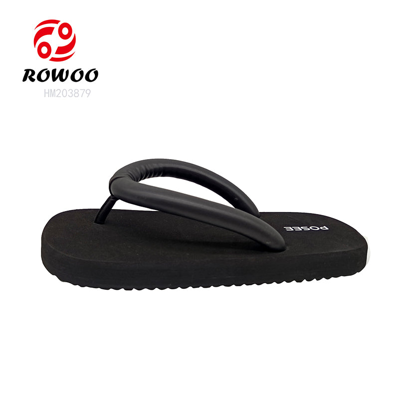 Black Flip Flops Wholesale Customized Logo White Slipper Shoes EVA Soft Thong Pool Sandals