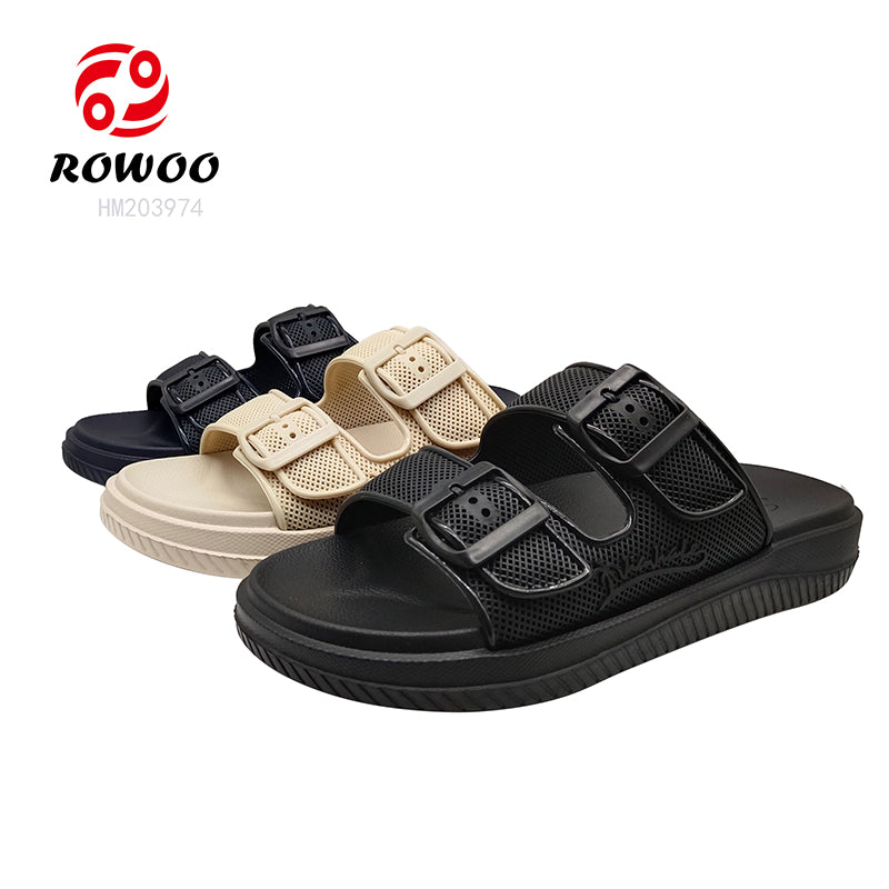 Men Casual Beach Sandals Double Strap Women Soft Soles Custom Private LOGO Design Slippers
