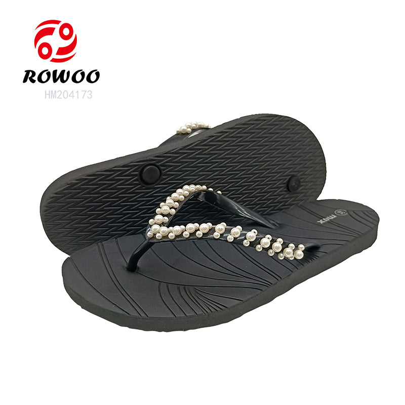 Cheap Price Flip Flops EVA Thong Sandals Bead Decorate Straps Fashion Slipper Shoes