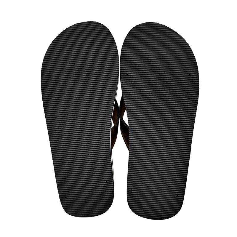 Custom Men's PU Leather Strap Flip Flops | OEM EVA Sole & Non-slip