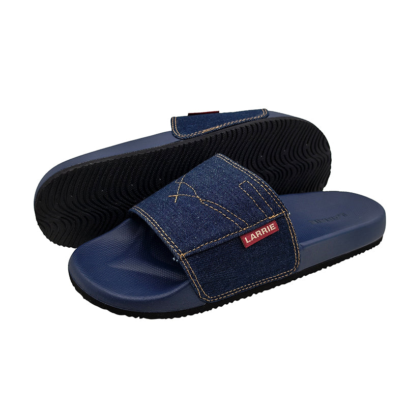 Men's Denim Slide Sandals Custom Logo | Non-Slip EVA Rubber Sole Bulk