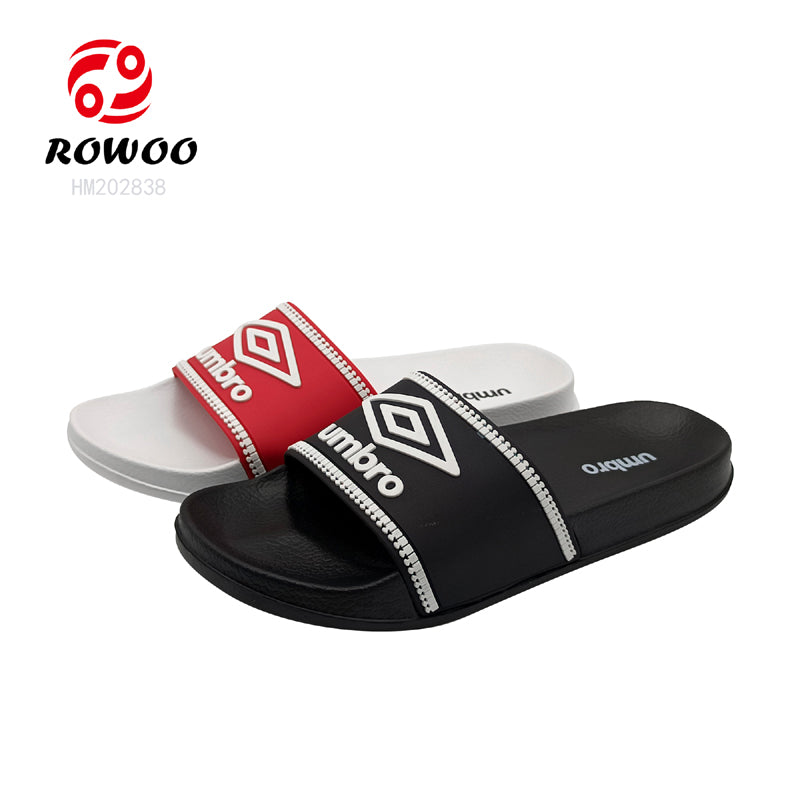 Custom logo black white slide slipper sport lightweight sandals