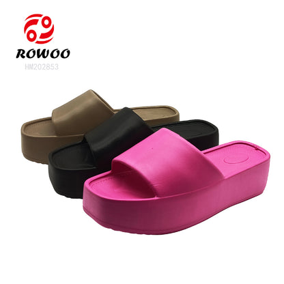 EVA Injection Platform Flat Sole Women Slide slippers summer color Beach sandal